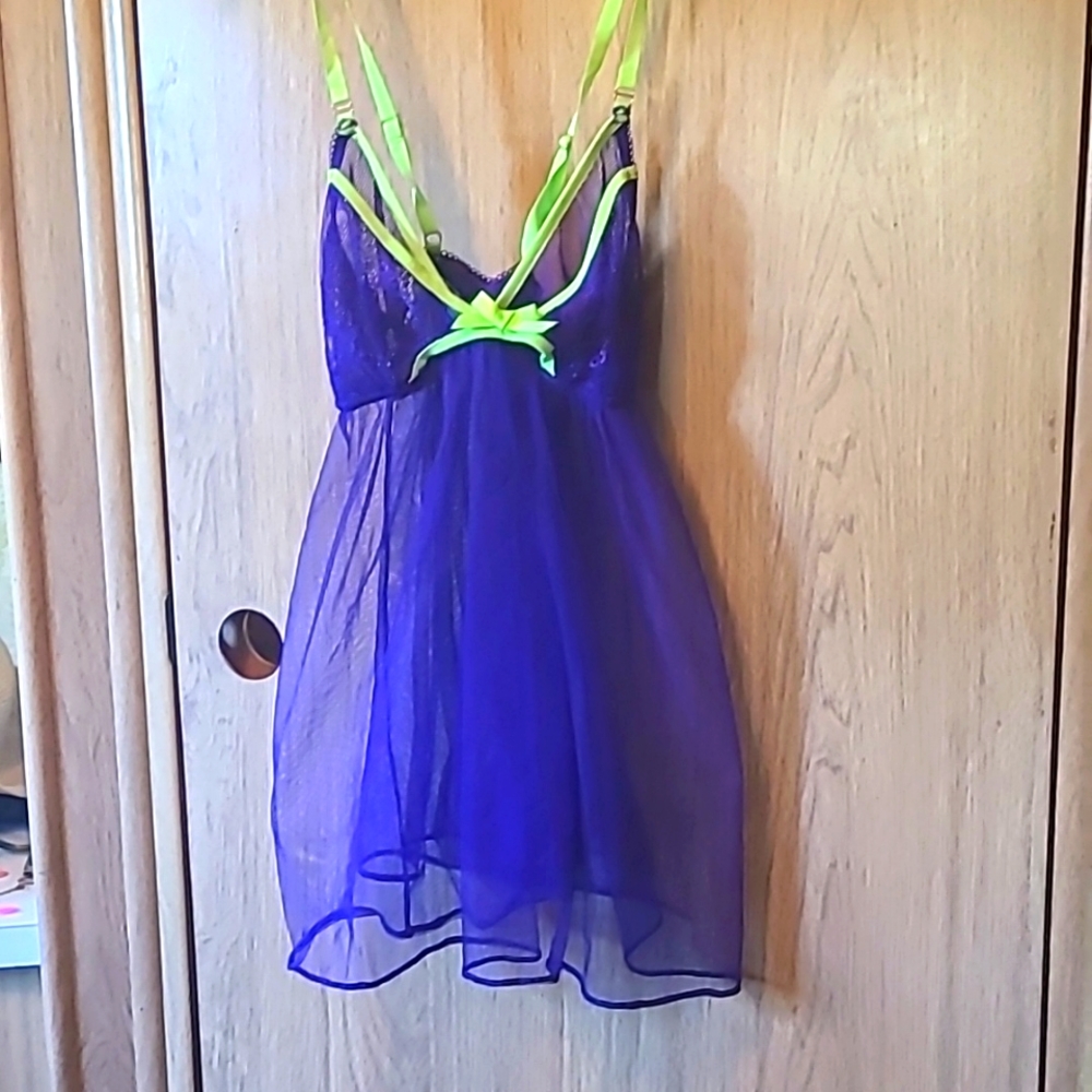 Bewicked , size s, Purple and neon green lingerie